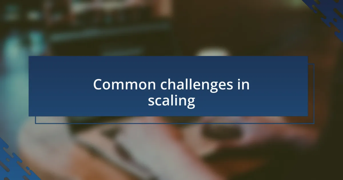 Common challenges in scaling